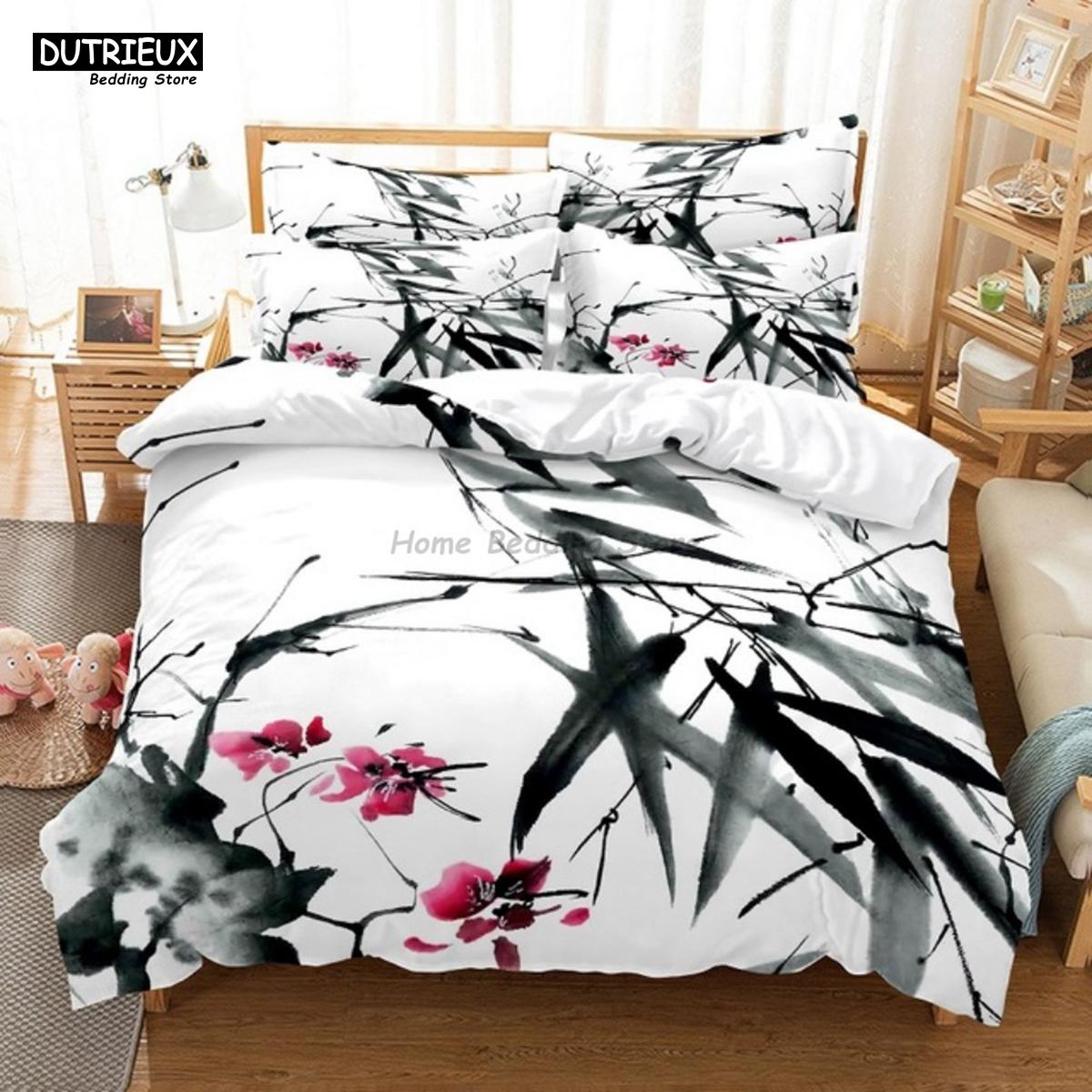 

Comforter Branch Flowers Bedding Set 3D Digital Printing For Women Girls Single Queen Full Size Fashion Design Comforter (quilt)-EU Single(135*200cm)3pcs