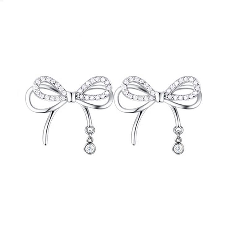 S925 Silver Bow & Butterfly Necklace Set - Trendy Christmas Gift for Her