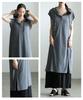 la stylish hoodie design long dress for loose summer Free Size Gray [sawa á mode] Easy-to-wear, women. Long, sleeveless, stretchy, fit, versatile,