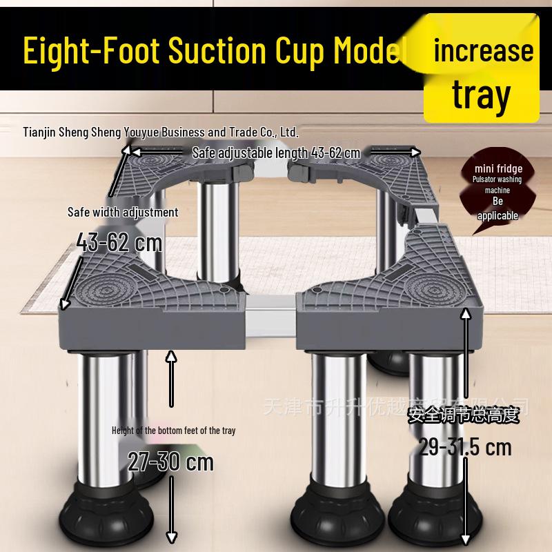 Universal Washing Machine & Refrigerator Stand with Stainless Steel Wheels
