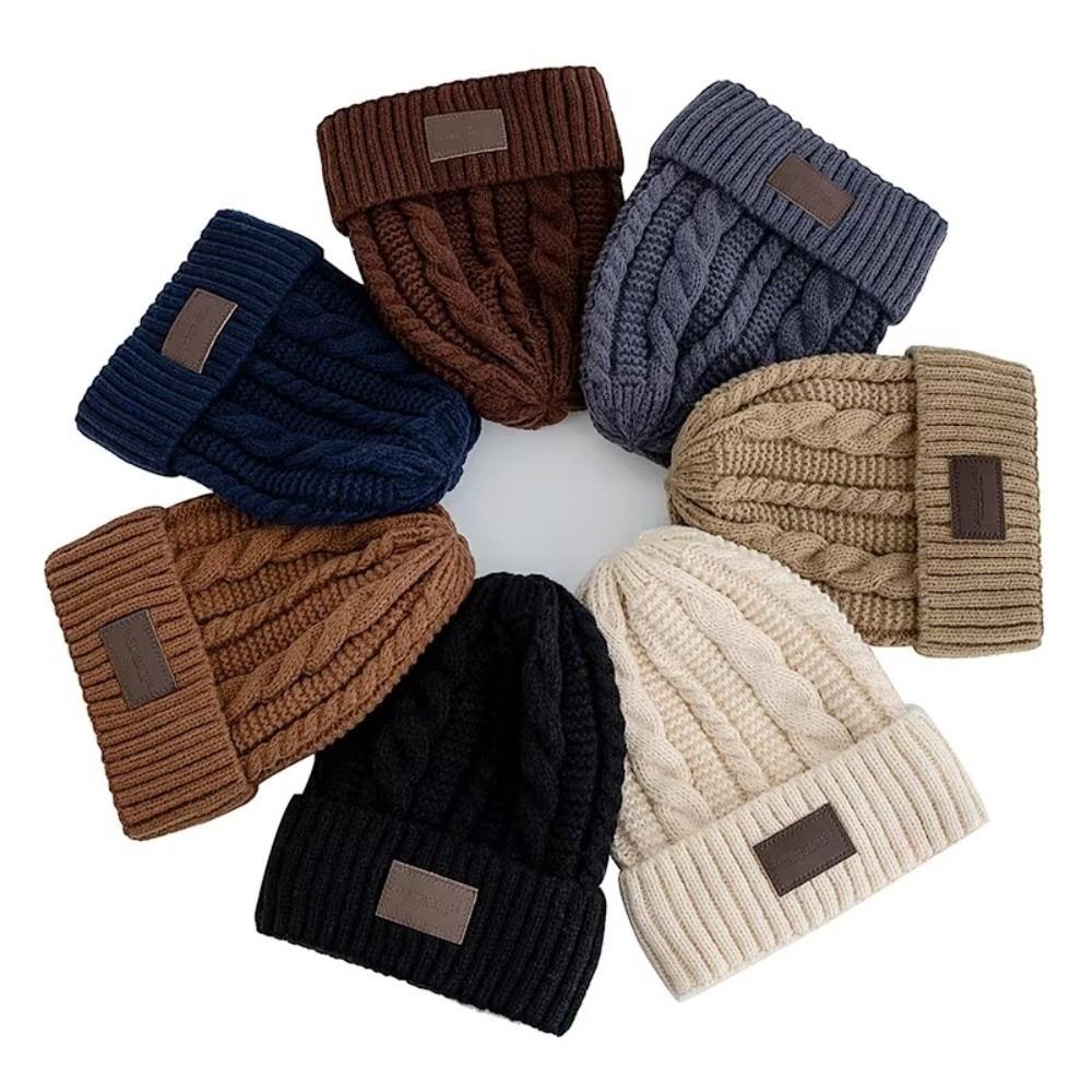 Cozy Versatile Winter Knitted Hat Fleece-lined Warm Couple Beanie Thickened Coldproof Beanie Cap Unisex