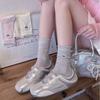 Spring and Summer Embroidered Socks for Children - Simple Summer Mesh Breathable Solid Color Layered Socks
