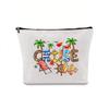 Large Capacity Linen Makeup Bag: Cross-Border Printed Cosmetic Storage with Zipper