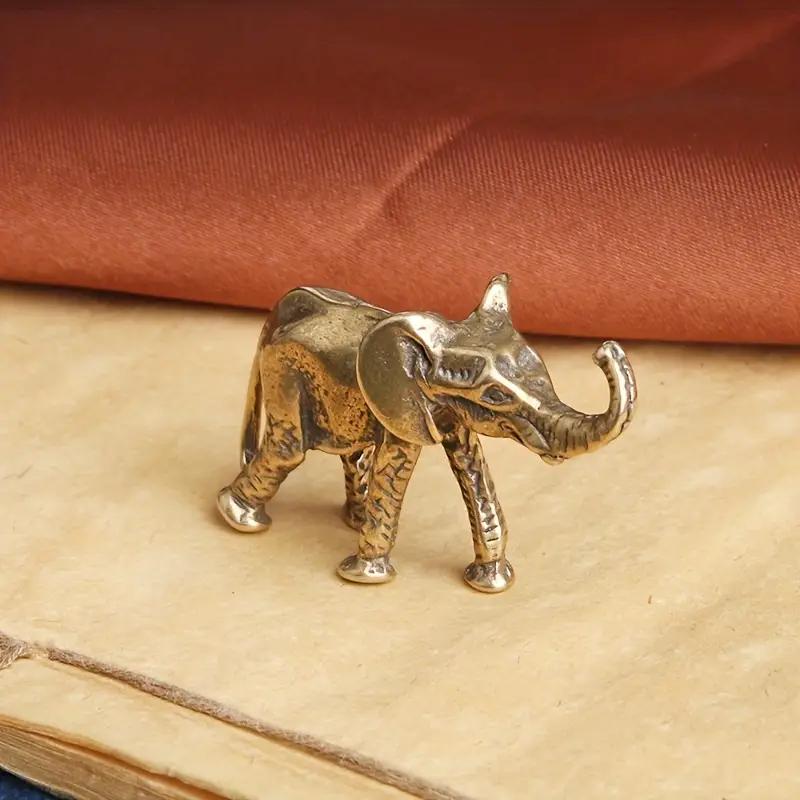 Handcrafted Antique Brass Elephant Figurine, Creative Office and Study Decor, Ideal Gift for Easter, Collectible Art Piece