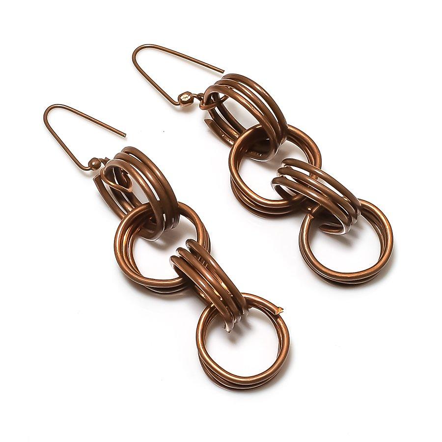 

Natural Copper Look Gemstone Handmade 925 Sterling Silver Earring 2.84 J5p60