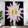 2pc    Window Curtains Modern White Flowers Versatile Polyester  Without Electricity Holiday Decorations Use for Apartment