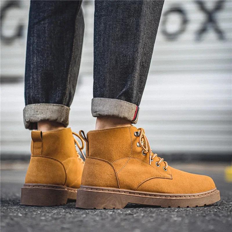 Camel Hot Style Men's Biker Shoes Casual Retro Tooling Shoe for Men Classic Low Top Non-slip Trendy All-match Men Ankle Boots