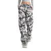 Pantaloni Cargo da Strada con Tasche Grandi, Stampa, Gamba Dritta Larga, Pantaloni Casual Lunghi Fino a Terra