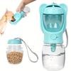 Portable Dog Water Bottle with Food Container, Outdoor Pet Water Dispenser for Hiking, Walking, Travel, Puppy Essentials