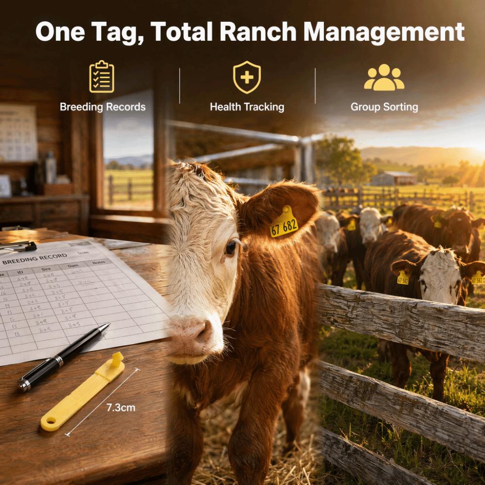 100Pcs Durable Livestock Ear Tags Yellow Animal Ear Tags Perfect Ear Tags Pig
