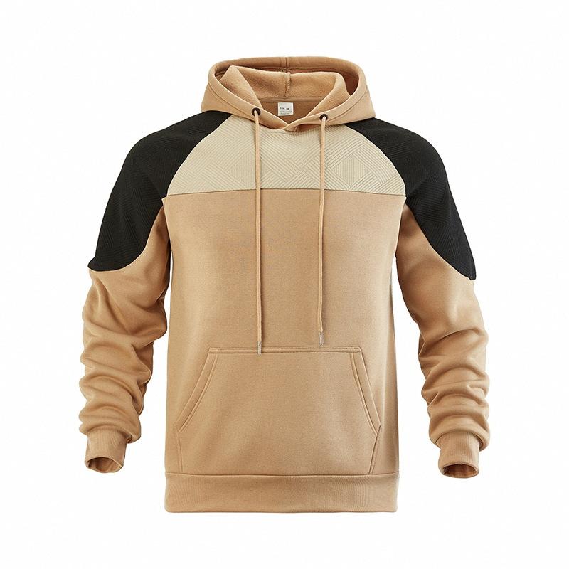 Autumn Winter Heavyweight Hoodie Men Patchwork Knitted Hooded Sweatshirt Loose Casual Pull On Hoodies Man Streetwear Sweatshirts