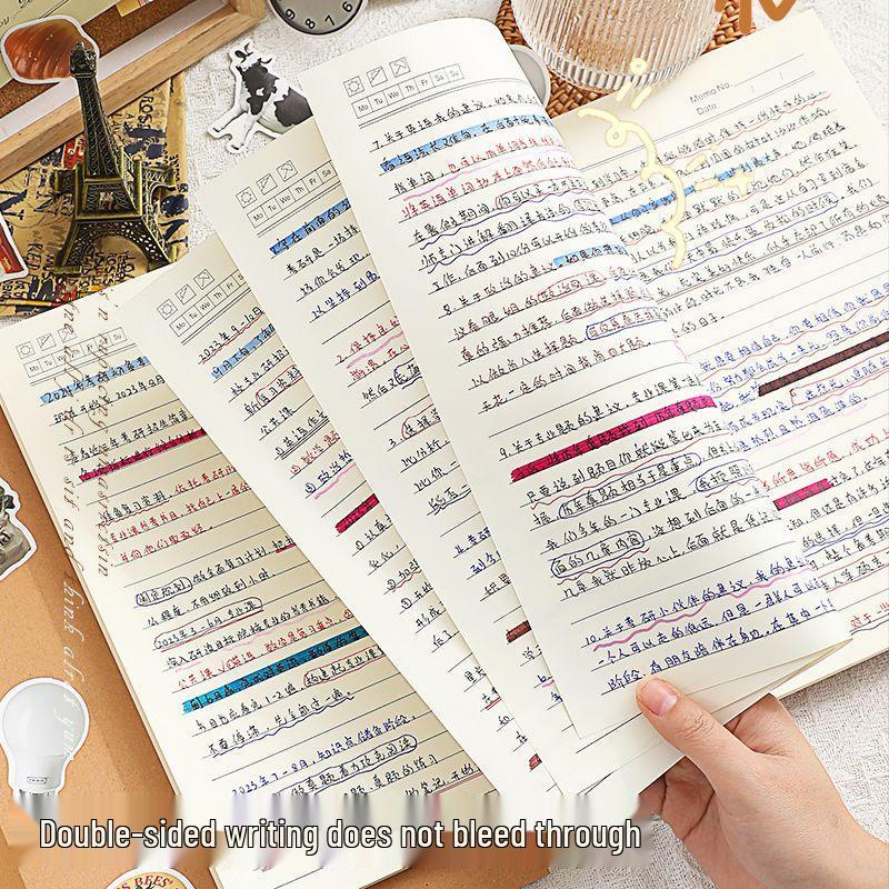 Cowhide Journal B5: White Pages for DIY, Hand-Painted Designs, 6-Opening Horizontal Line, Mind Map, Grid Book.