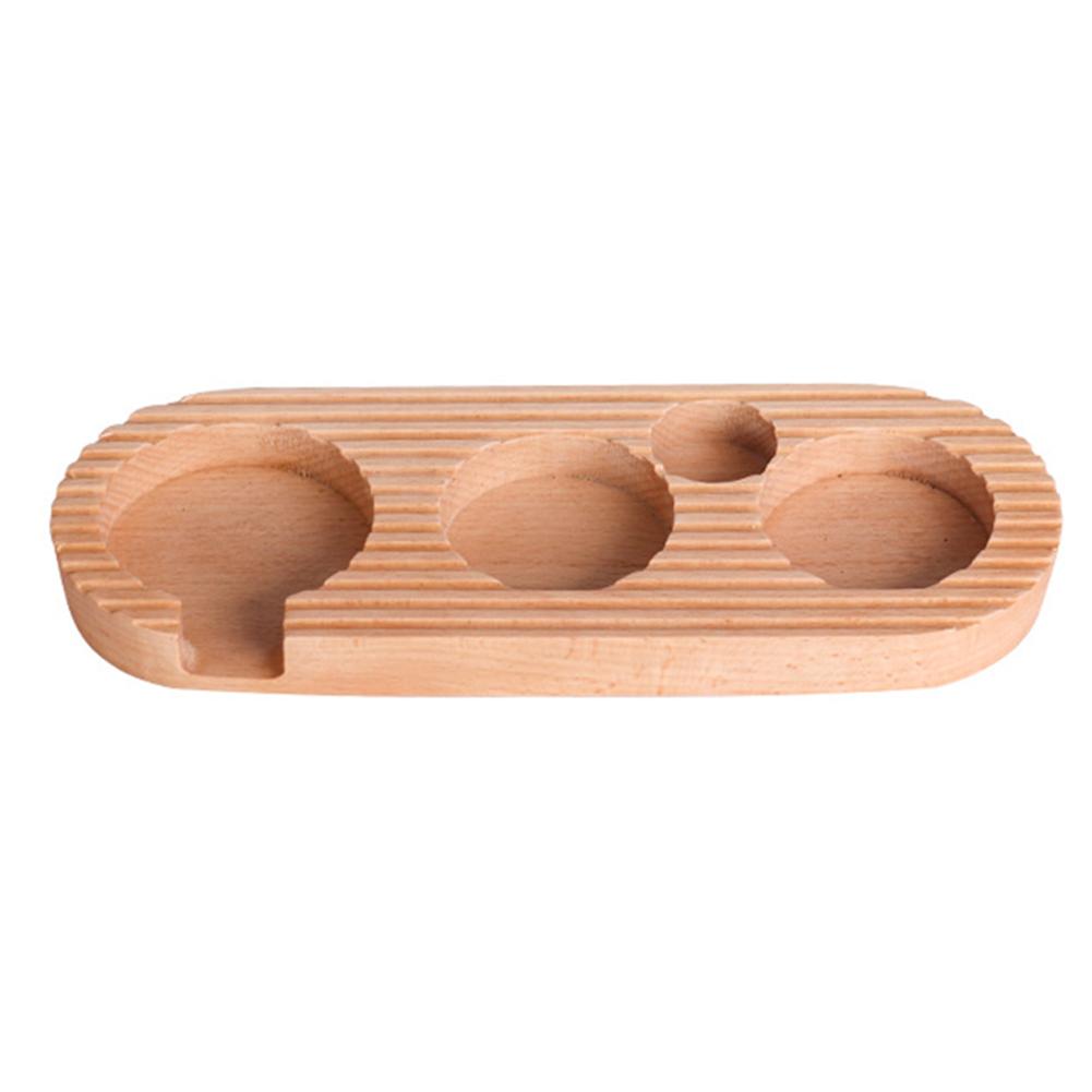 Wooden Coffee Tamper Base 4 Slots Coffee Powder Tamping Holder Coffee Making Accessories