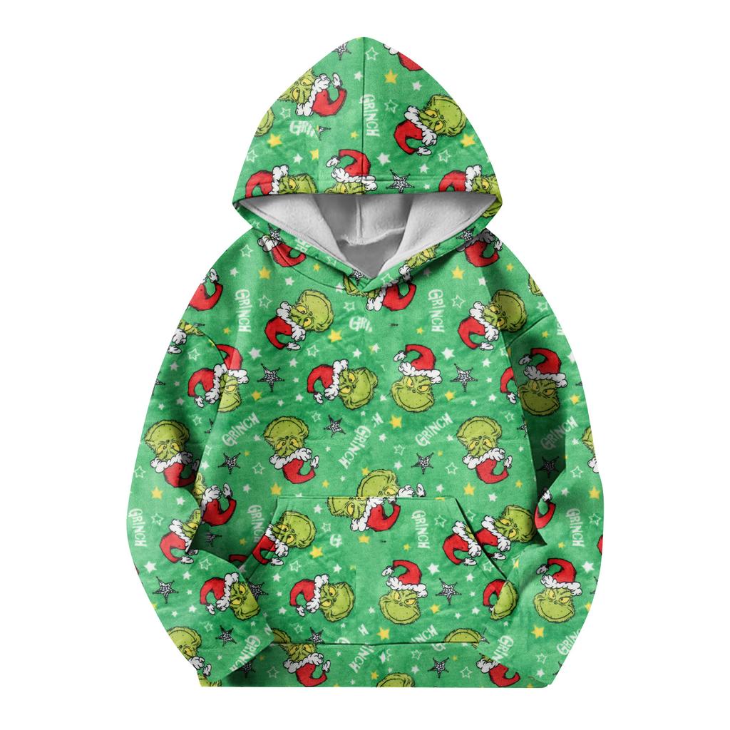 Children's Long-sleeved Loose-fitting Pullover Hoodie With Drawstring And Solid Color
