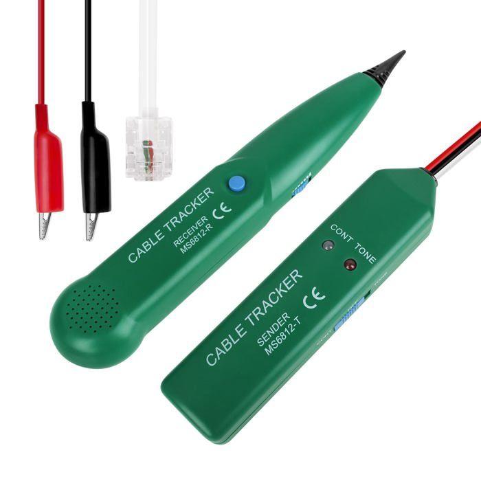 Traceur Cable, MS6812 Détecteur de Cable électrique, Traceur de Câble Portable,Testeur de Câble Téléphonique, Recherche de Ligne