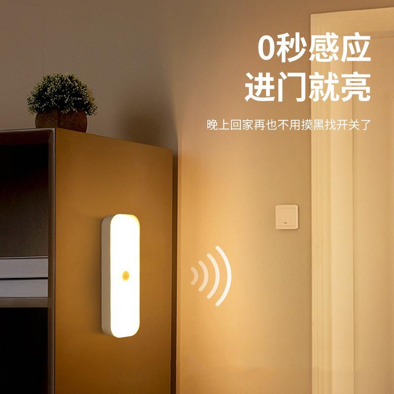 USB Human Body Intelligent Sensing Night Light Long Strip Night Light Home Corridor Passageways Lights Up At Night