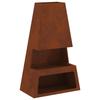 Fire Pit Brown 60 X 35 X 100 Cm Weatherproof Steel