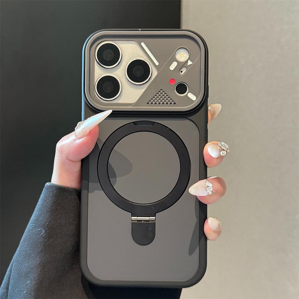 Matte Shockproof for Bracket Case For For Iphone 17 16 1 14 Plus 13 12 Pro Max 11 17Air Armor Protection Magnetic Cover