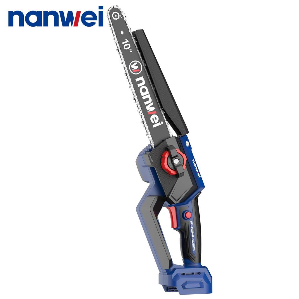 NANWEI 10-inch electric chain saw 6500 rpm, Speed 9 m/s,Manual  pressing