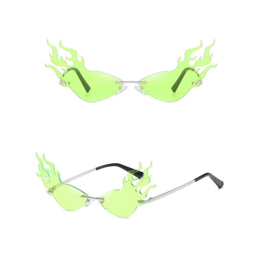 Luxury Frameless Dragon Phoenix Fire Shape Flame Rimless Fashion Sunglasses Narrow Sunglasses UV 400 Streetwear Trending Eyewear
