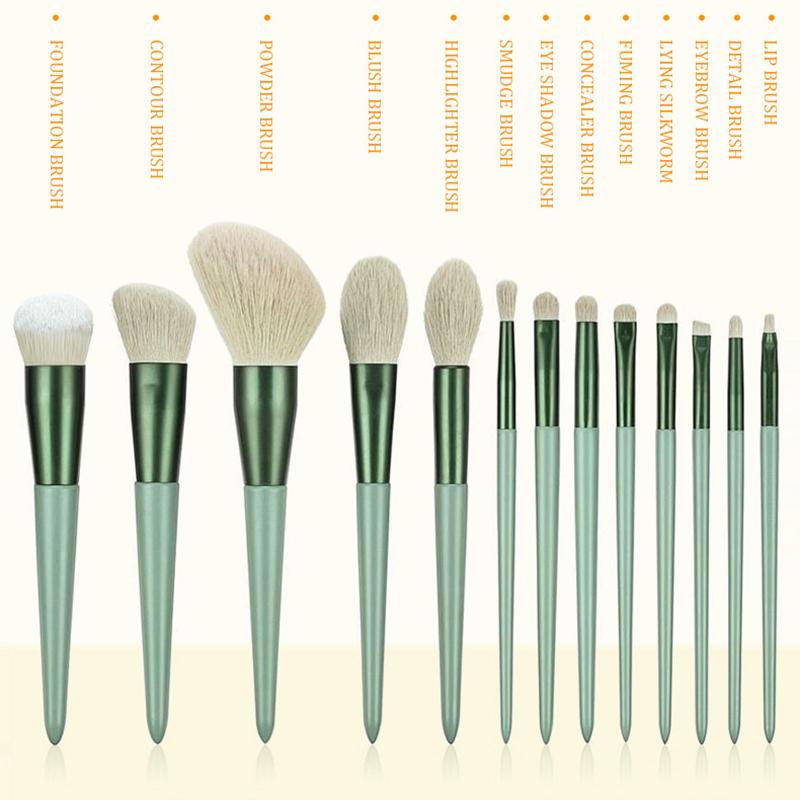 13 ks Sada štětců na make-up Přenosné Měkké štětiny Štětec na pudr Štětec na oční stíny Kompletní sada nástrojů na make-up