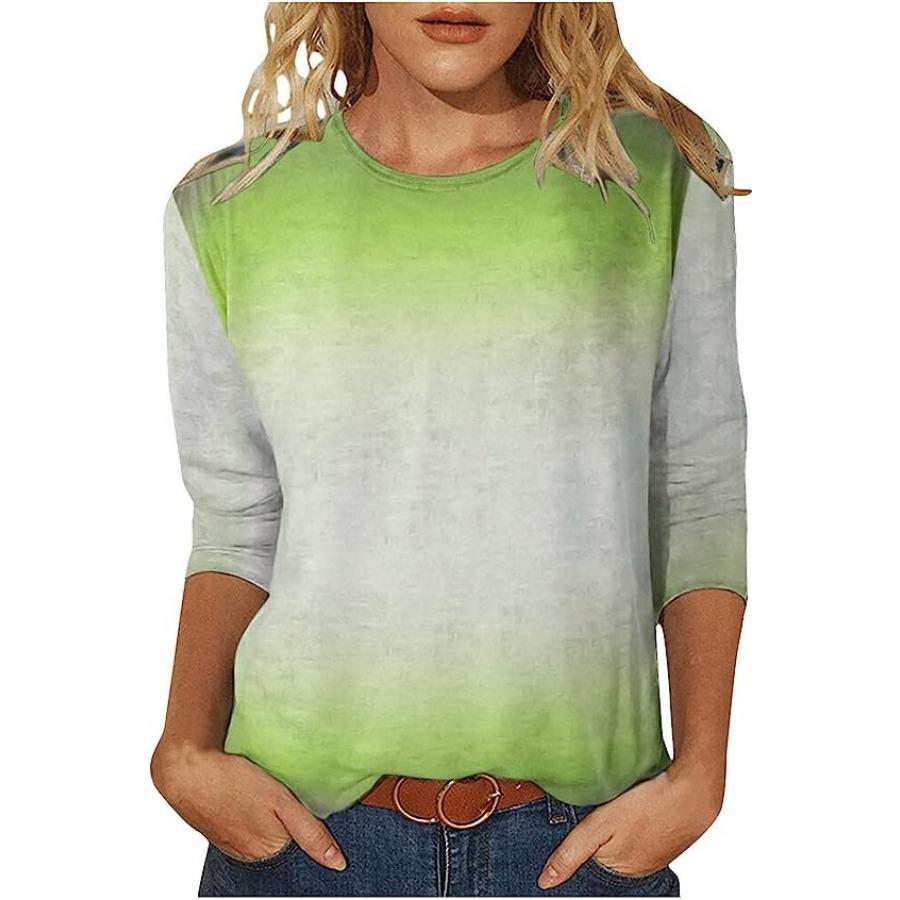 חולצות שרוול ארוך צווארון עגול לנשים מכתב קז'ואל סגנון פשוט מידה גדולה חולצת טי לנשים