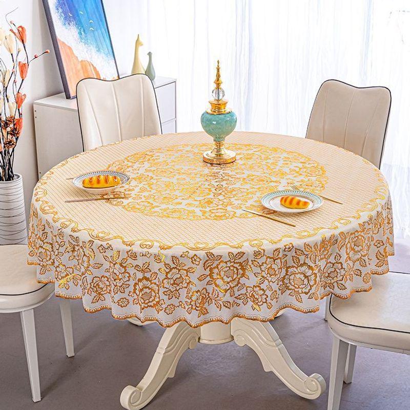Large Wash-Free Round Tablecloth for Dining and Hotel Use - New Year Boutique Edition