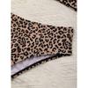 Women's Leopard Print Bandeau Bikini Set High Cut Swimwear With Detachable Strap