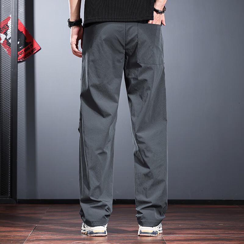 Jieluino Men's Outdoor Quick-Dry Straight-Leg Cargo Pants