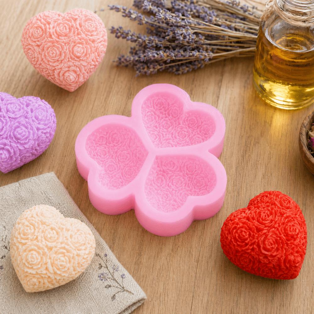 3-Cavity Rose Flower Mold Rose Flower Shape Chocolate Mould Silicone Mold Cake Decoration
