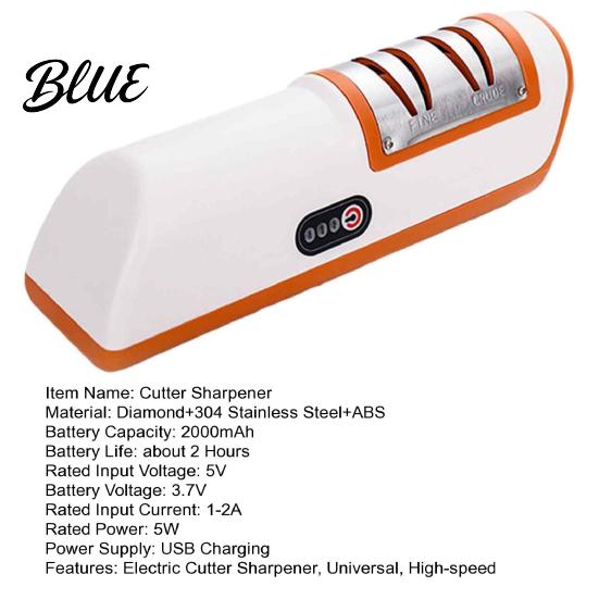 Outdoor Camping Cuter Sharpener Electric Cutter Sharpener Two-speed Grinding USB Rechargeable Non-slip Safe Base Quick Polishing Tool for Household