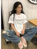 American high street trendy brand letters large size fat mm short-sleeved T-shirt women's summer design loose couple top