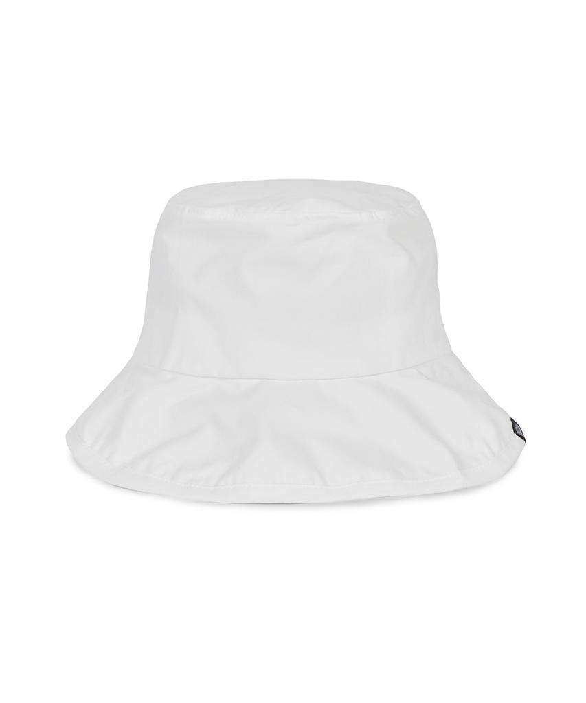 Bajal Wide Brim Washed Bucket Hat White