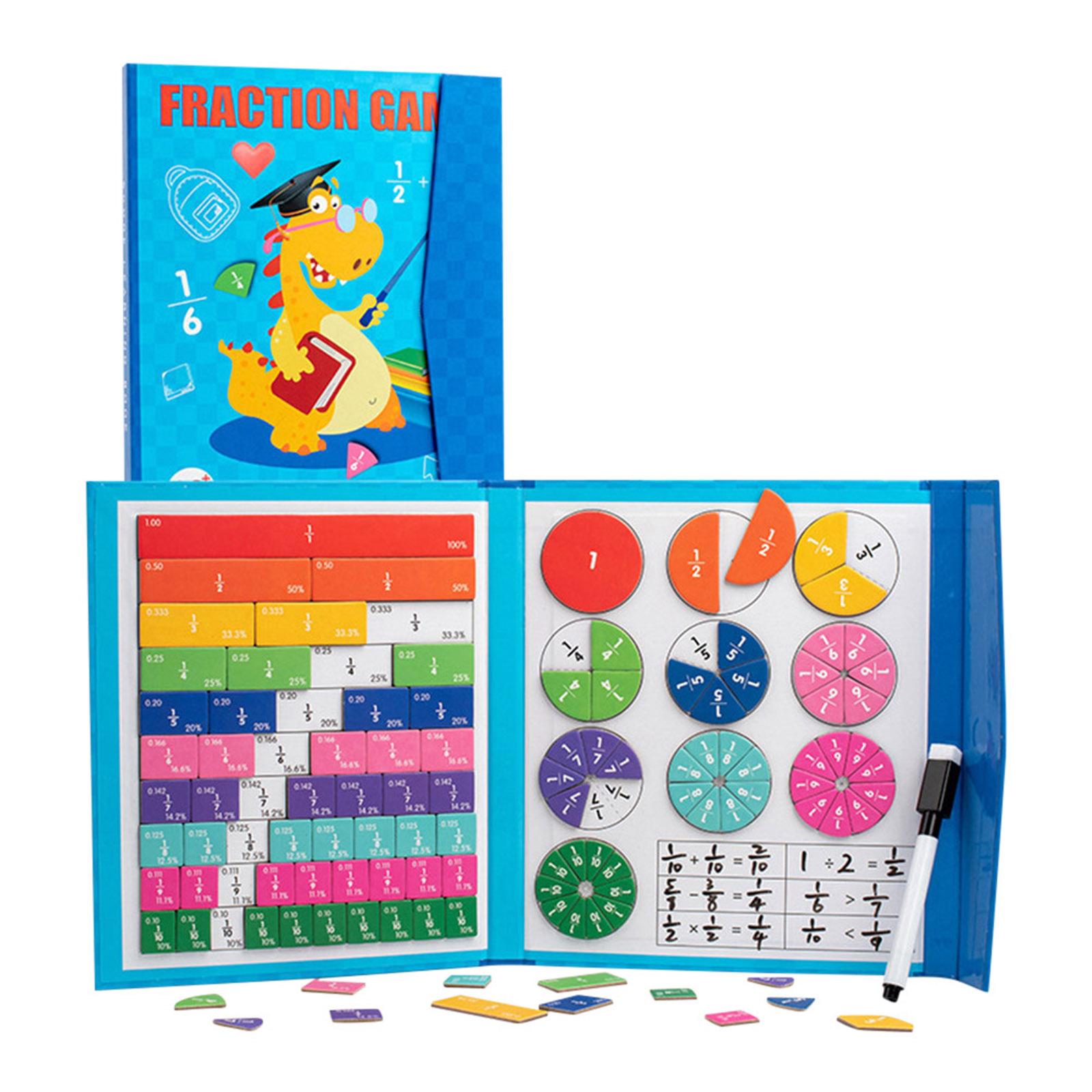 

Montessori Magnetic Fraction Learning Math Toy Denominator Arithmetic Teaching Aids Wooden Book Educational Toys For Children