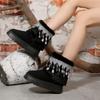 Foreign trade comfortable thick-soled short cotton shoes women's autumn and winter new tassel beaded velvet warm snow boots