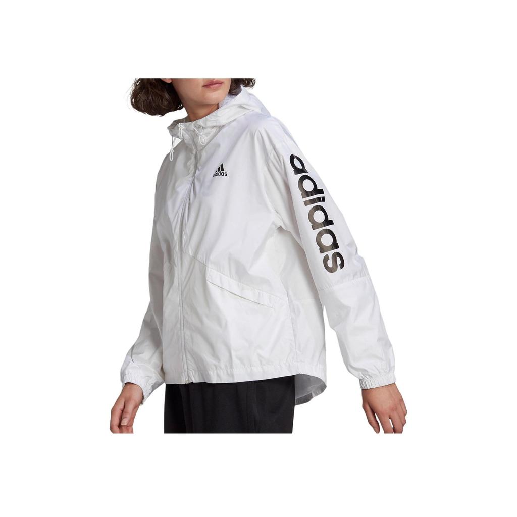 adidas Essentials Oversize Logo Windbreaker Damen Weiß Schwarz GL0647