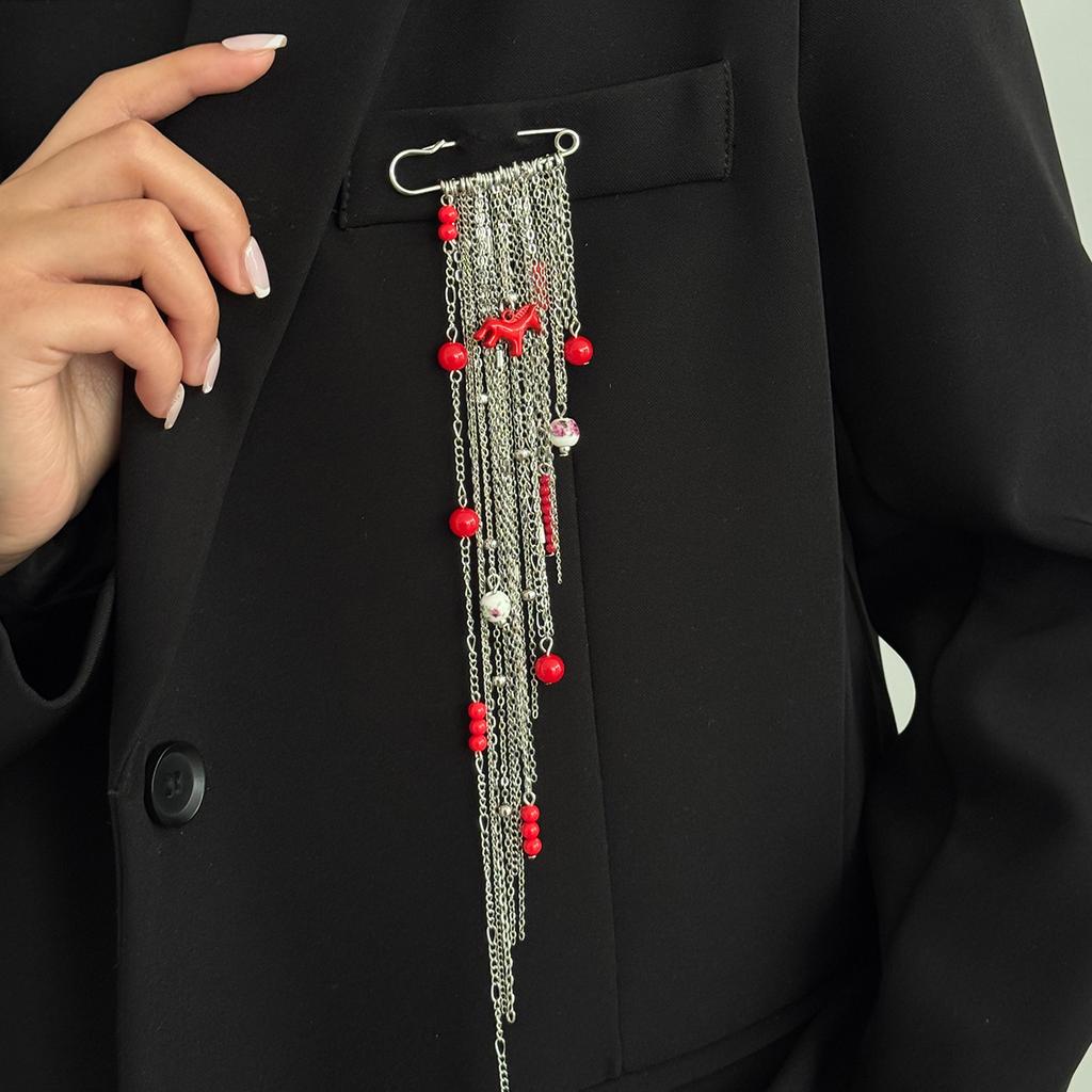 Fashion Versatile Daily Lapel Pin, Ins Style Beaded Crystal Brooch Pins For Women