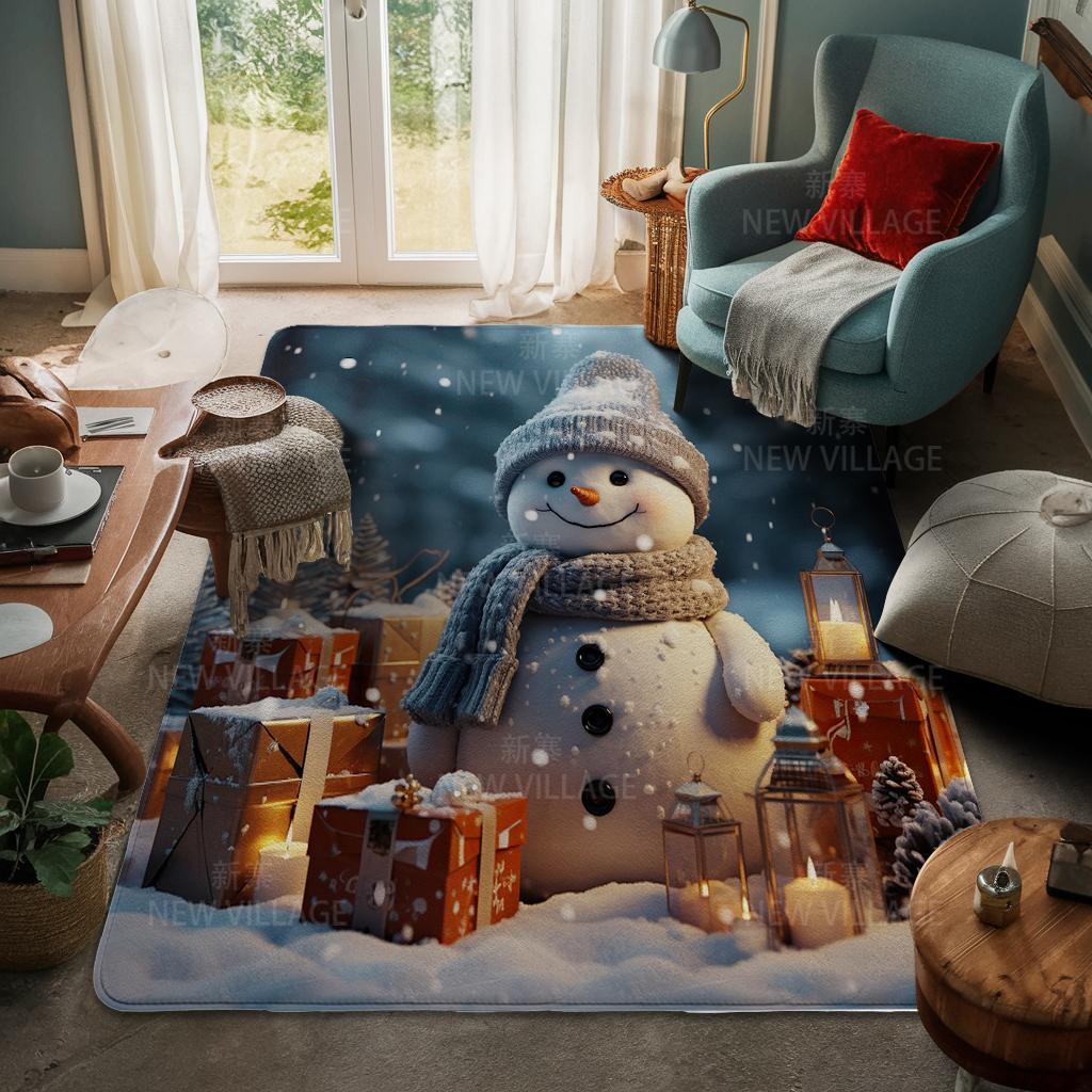 House Entrance Carpet Home Door Mat Living Room Bath Foot Bathroom Non-slip Water Absorption Rugs Bath Merry Christmas Winter