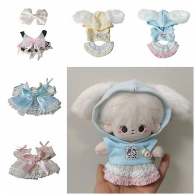 Striped Hat Doll Clothes Outfit Suit Doll Dress Up Set 10cm Cotton Doll Clothes  Doll Accessories