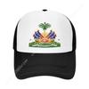 Haitian Flag Printed Mesh Baseball Cap Unisex Adjustable Snapback Hat Summer Breathable Casual Sun Visor Hats Trucker Hat