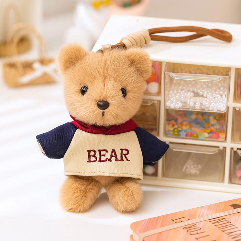 Dress Hoodie Teddy Bear Keychain Plush Toy Stuffed Doll Bag Decoration Gift