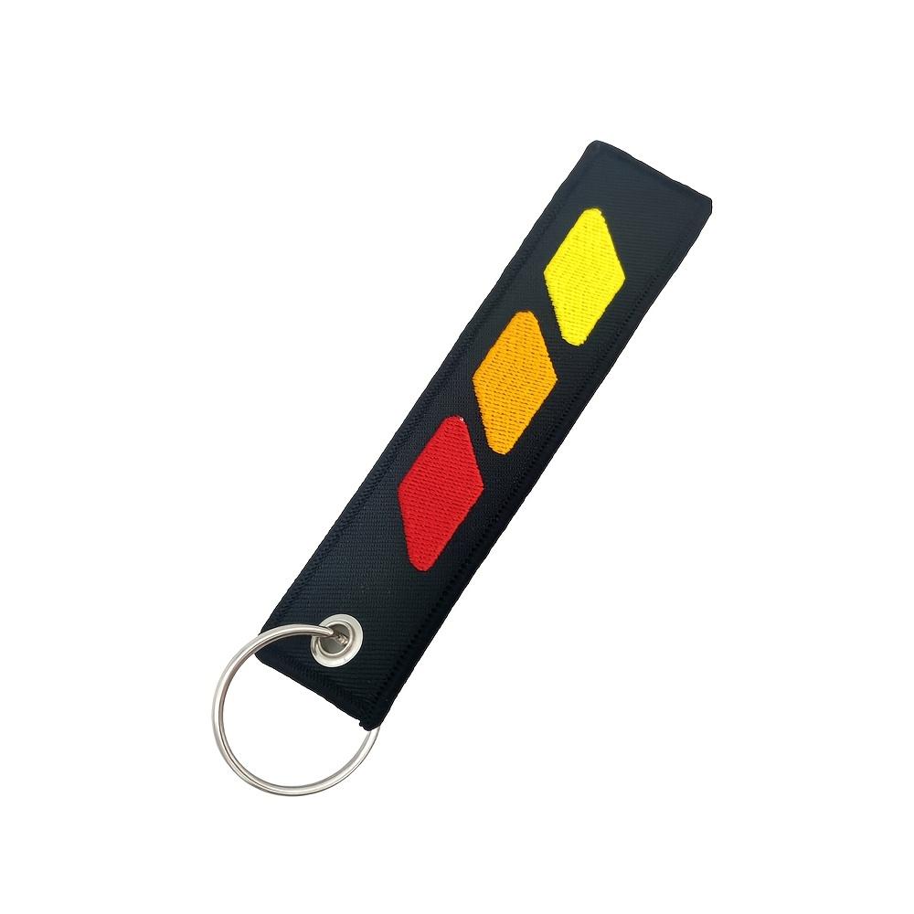 1pc Tricolor Car Keychain Embroidery Cloth Key Tag Car Keyring The Ideal Keychain for Men for Car/Motorcycle Accessories for Off-Road Vehicles