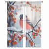 Tende Uccelli Natalizi e Invernali per Soggiorno Camera da Letto Decorazione Casa Tende a Pannello Voile Tulle