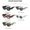 2PACK New Ellipse Sunglasses Women Brand Designer Leopard Sun Glasses Female Trending Shades Steampunk Eyeglasses Goggle UV400