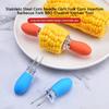 Corn Steel Fork, Stainless Steel European Style, 2 Non Stick Fruit Skewers, Barbecue Fork