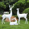 Small Fiberglass White Deer Sculpture: Outdoor Sika Ornament for Weddings, Gardens, and Forest Landscapes