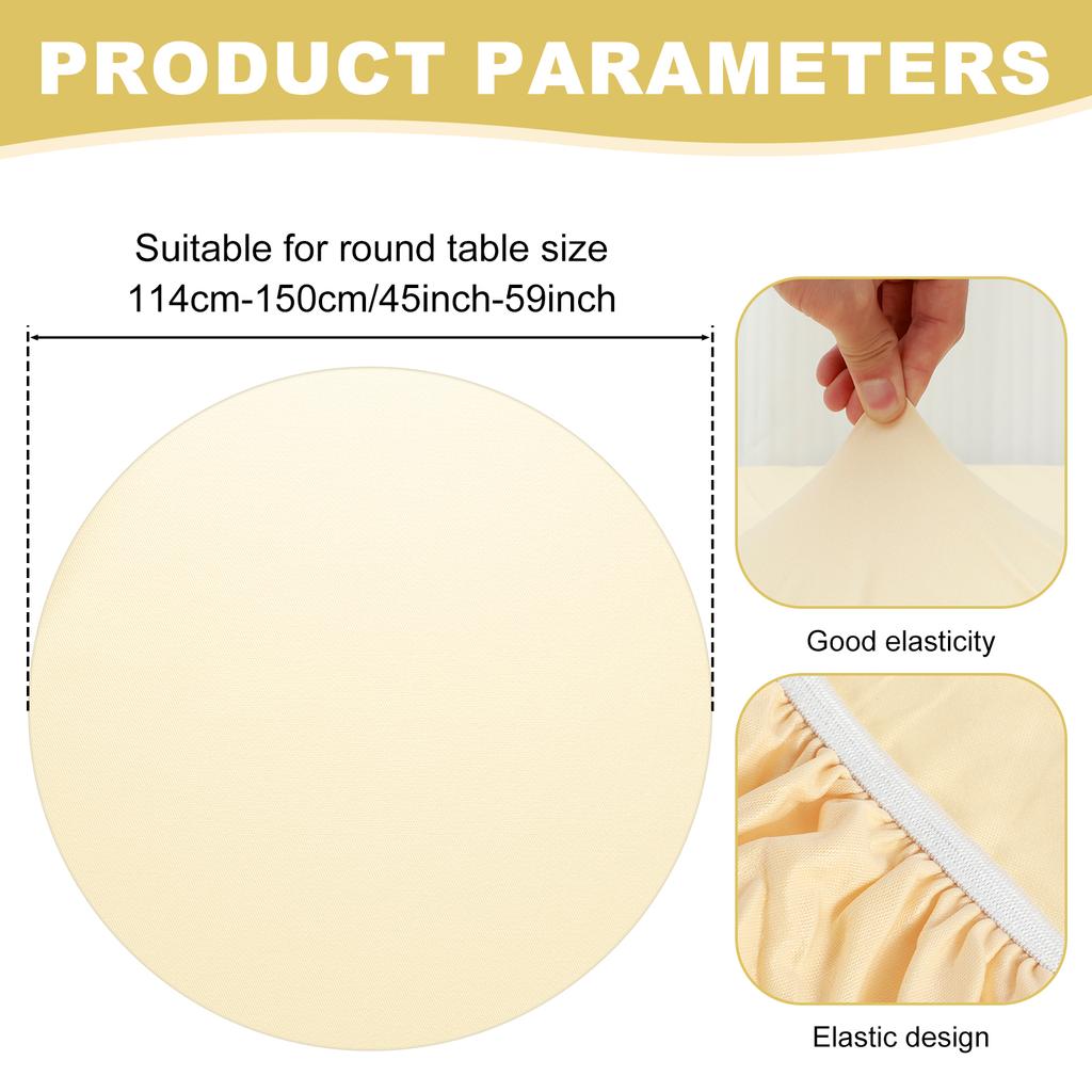 Round Tablecloth Waterproof Picnic Elastic Fitted Table Covers Resistant Washable Dining Table Protector for  Picnic Party