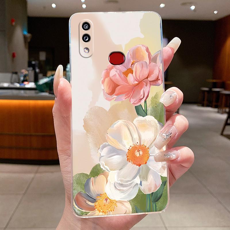 Case For Samsung A10s M01s Clear Silicone Fashion Butterfly Flower Soft Back Cover For Samsung Galaxy A10s Protective Phone Case