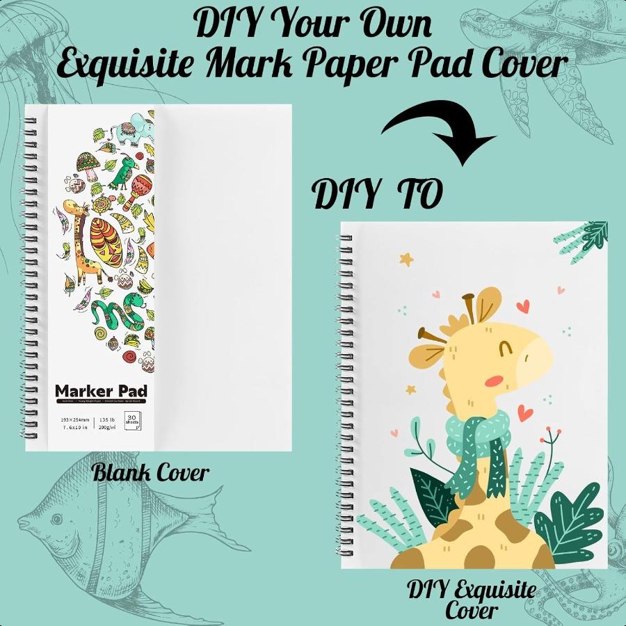 

Блокнот для маркеров 135 фунтов 200 г/м² 7,6×10 дюймов Двусторонний Непротекаемый Скетчбук для маркеров 30 листов Художественная бумага Скетчпад Живопись Colori United States