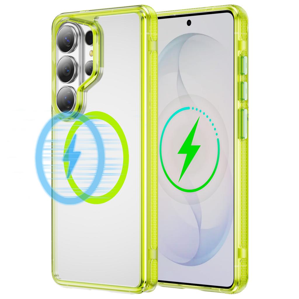 Upgrade Anti-drop Clear Magnetic Case For Samsung Galaxy S26Ultra S26 S2 S24 Plus For Wireless Charging Hard PC Cover